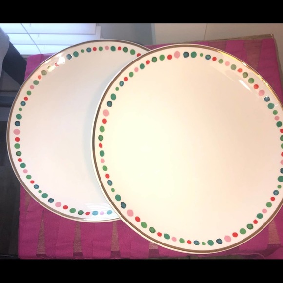 American Atelier Other - American Atelier Festive Gold Rim 2 Dinner Plates